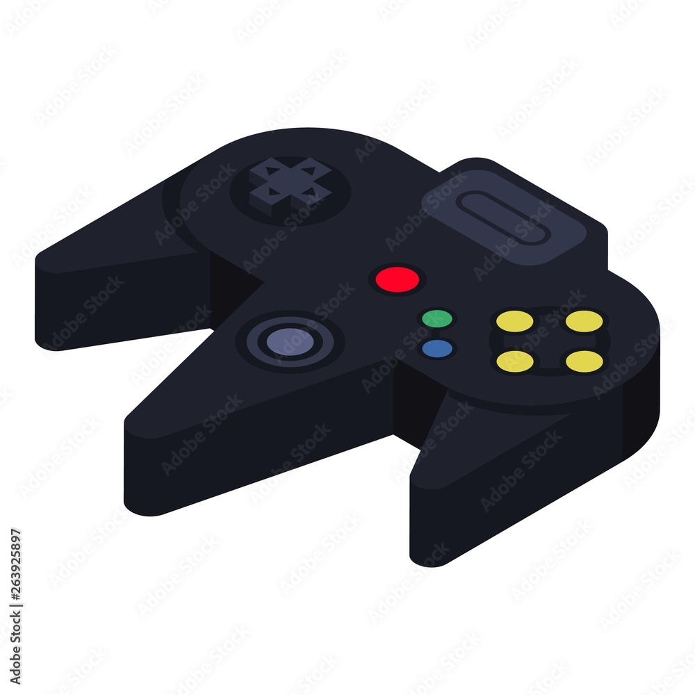 Poster black joystick icon. isometric of black joystick vector icon for web design isolated on white backgr