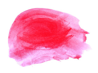 Abstract watercolor on white background. Red watercolor scribble texture. Red abstract watercolor background. It is a hand drawn.