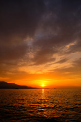 Obraz premium Beautiful landscape. Sunset over the sea.