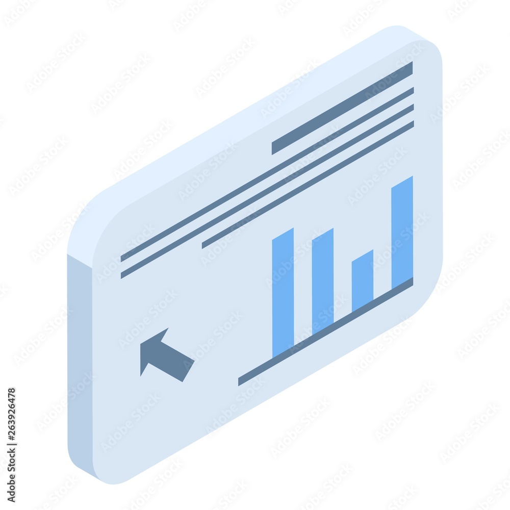 Poster graph web chart icon. isometric of graph web chart vector icon for web design isolated on white back
