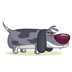 Funny beagle dog cartoon illustration