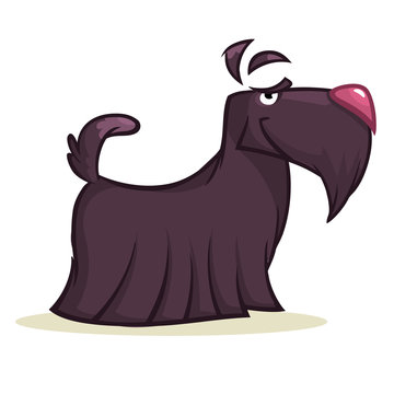 recommend clip art: Pretty and funny scottish terrier dog cartoon illustration