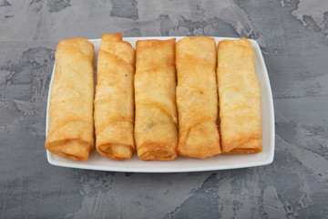 Turkish Pacanga Boregi with cheddar (melted) cheese. / With cheese Borek.