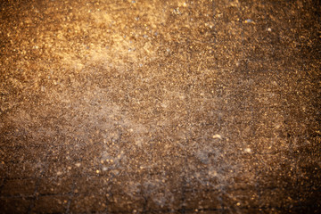 Splashes of water and bokeh of Water on a Sunset Background.