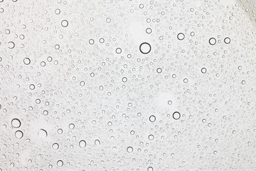 Rain droplets on glass background, Water drops on glass.