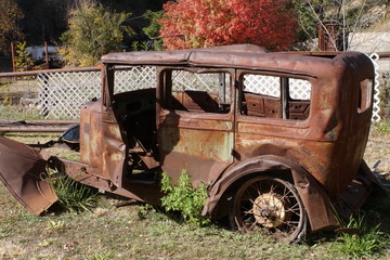 Abandoned Vintage Station Wagon in Ghost Town