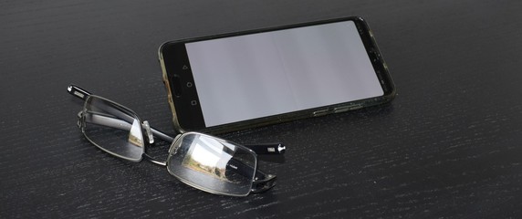 mobile phone on black background