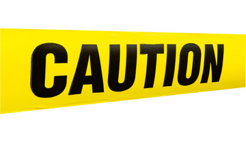 Caution under construction tape isolated