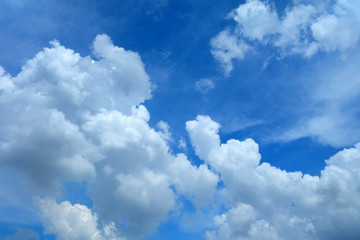 White Clouds with Beautiful Blue Sky Background.