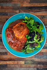 Beef stewed and Carrots potatoes with a wine sauce and herbs