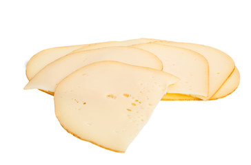 sliced french cheese isolated