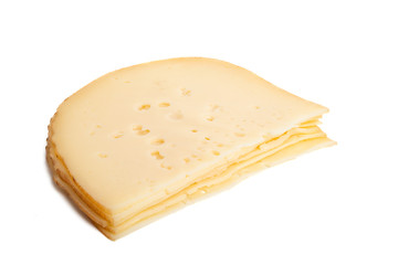 sliced french cheese isolated
