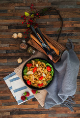 fusilli chicken roasted italian cheese with basil and parmesan sauce