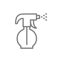 Sprayer, sprinkler, water spray bottle line icon.