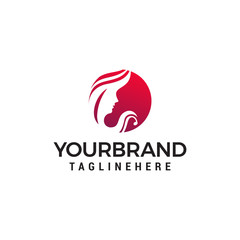 women face beauty logo design concept template vector