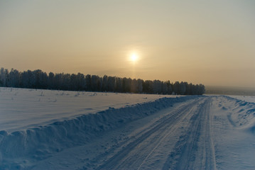 Fototapeta premium Winter rural road
