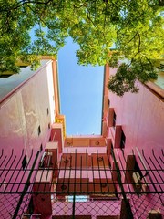 pink building space