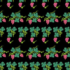 Seamless pattern of vine branches
