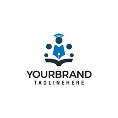 Fototapeta premium Education School people logo design concept template vector