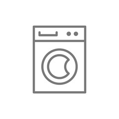 Washing machine, cleaning service line icon.