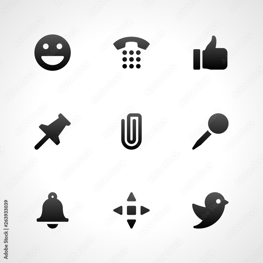 Poster web site icons set for landing page and infographics design vector illustration