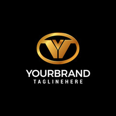 Letter V luxury ovals logo design concept template vector