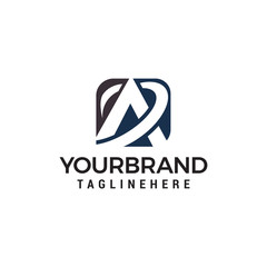 Letter A circle logo design concept template vector