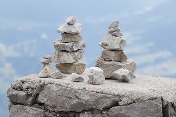 stack of stones on mountain