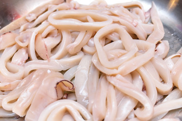 cooking squid rings seafood homemade raw