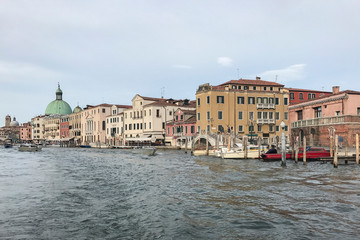 Fototapeta premium Venice. Cityscape image of Grand Canal in Venice, with Santa Maria della Salute Basilica in the background