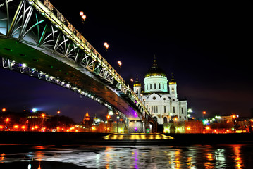 church christ saviour moscow russia night ladnscape