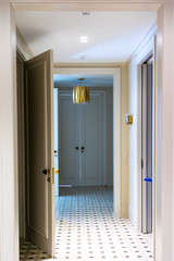 White hallway in the apartment