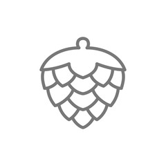 Hop cone line icon.