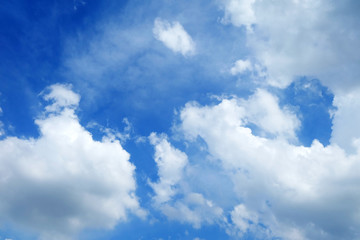 White Clouds with Beautiful Blue Sky Background.