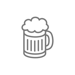 Beer mug line icon.
