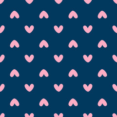 Romantic seamless pattern with hearts. Cute print.