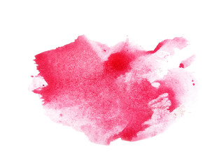 Abstract watercolor on white background. Red watercolor scribble texture. Red abstract watercolor background. It is a hand drawn.