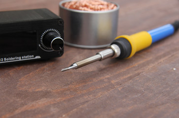 electronics repair equipment and tools on the table