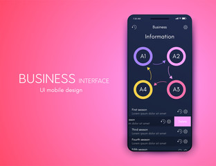 Mobile phone application for analytics. stock vector