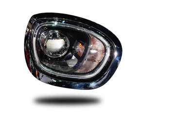 Car headlight isolated from background