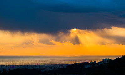 This is a capture of a sunset in Beirut and you can see the orange color formed by the sun and the beautiful horizon