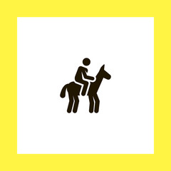 horse riding vector icon. flat design