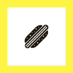 hotdog vector icon. flat design