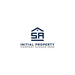 Logo vector template Design, property, real estate with the initials SA - Vector