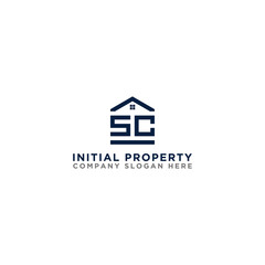 Logo template vector Design, property, real estate with the initials SC - Vector
