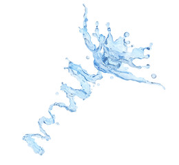 Fresh pure water or sparkling water swirl splash. Clean water liquid wave in spiral form isolated. Healthy detox soda drink fluid splash, hydration or saving water ecology concept. 3D