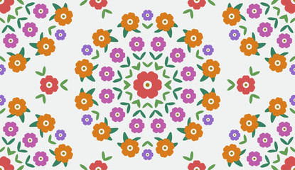 Flower Pattern. Endless Background. Seamless