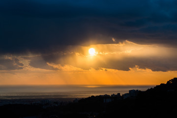 This is a capture of a sunset in Beirut and you can see the orange color formed by the sun and the beautiful horizon