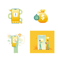 business application mobile concept, download, e money, security mobile and social media icon application, graphic design business concept mobile banking