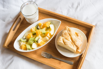 breakfast with fruit and cake